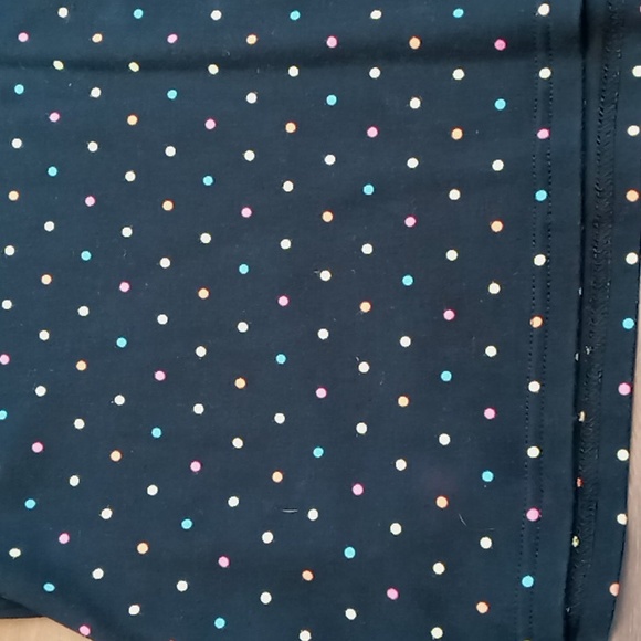 Croft & Barrow Black w Bright Dots Square Neck Tee XL - Picture 5 of 5